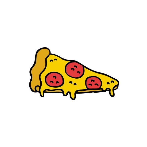 Pizza Garabato Icono Vector Ilustración Color — Vector de stock