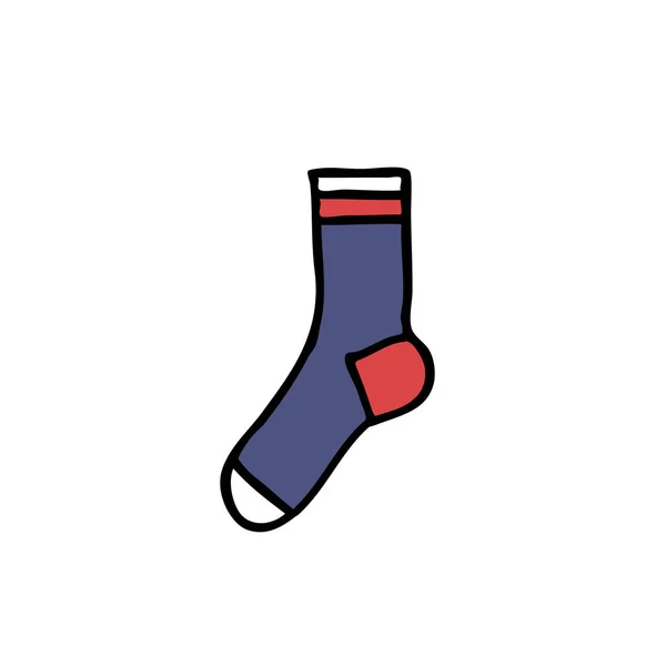 Sock Doodle Ikona Vektorová Barevná Ilustrace — Stockový vektor