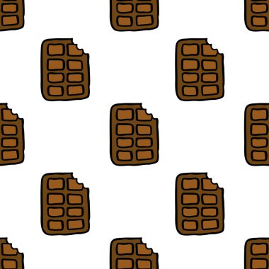 çikolata dikişsiz karalama deseni, vektör rengi çizimi