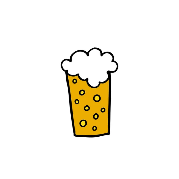 Bier Doodle Symbol Vektorfarbenillustration — Stockvektor