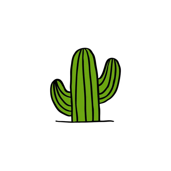 Icono Garabato Cactus Ilustración Color Vectorial — Vector de stock