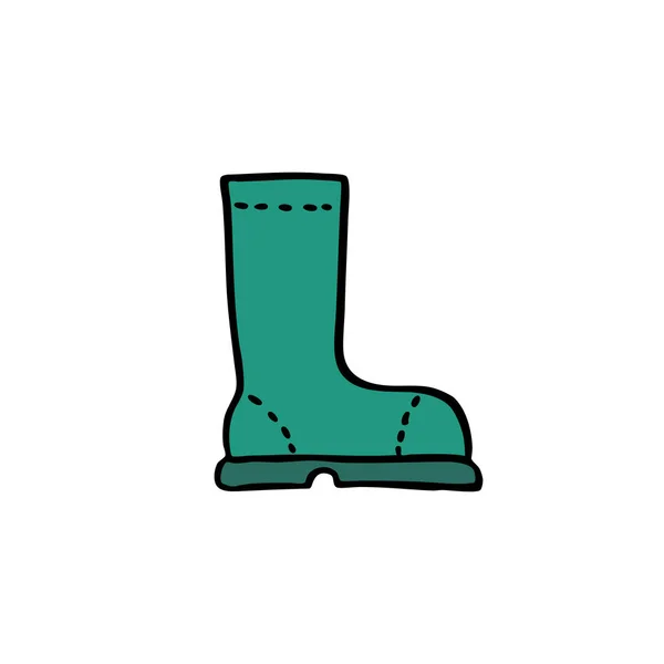 Rubber Boots Doodle Icon Vector Color Illustration — Stock Vector