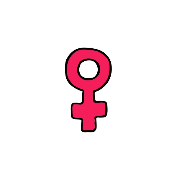 Simbolo Dell Icona Scarabocchiare Femminile Illustrazione Colori Vettoriale — Vettoriale Stock
