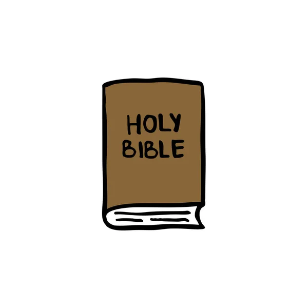 Bibel Doodle Symbol Vektorfarbenillustration — Stockvektor