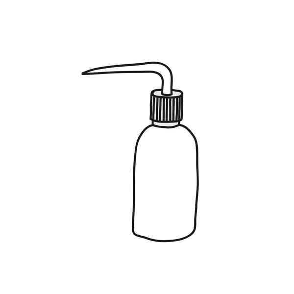 Doodle Symbol Flasche Zum Waschen Der Haut Während Des Tattoos — Stockvektor