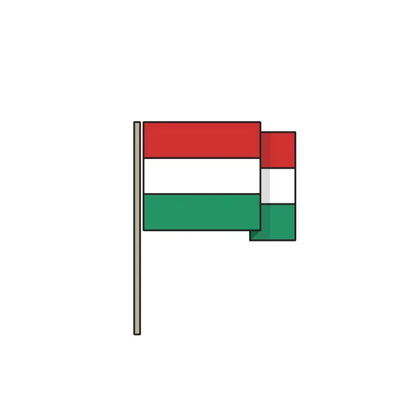 Flaga Węgry Ikona Wektor Kolor Ilustracja — Wektor stockowy