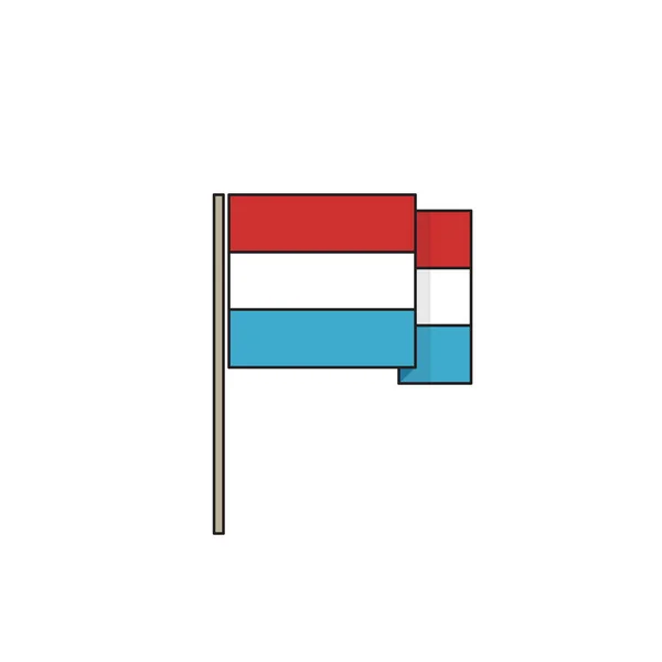 Drapeau Luxembourg Icône Illustration Vectorielle Couleur — Image vectorielle