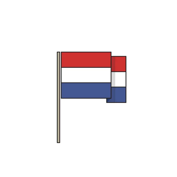 Flag Netherlands Icon Vector Color Illustration — Stock Vector