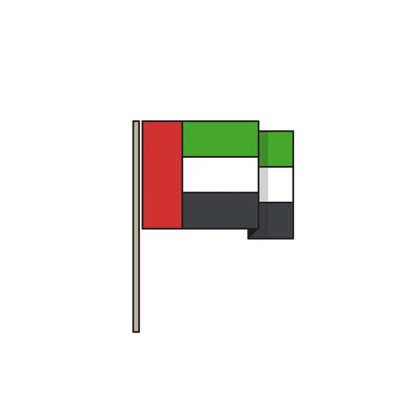 Flag United Arab Emirates Icon Vector Color Illustration — Stock Vector