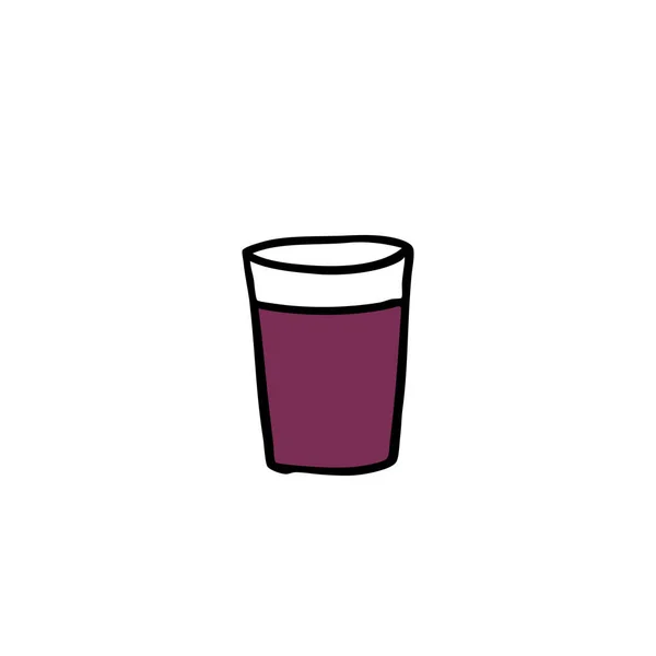 Bebida Tradicional Ecuatoriana Llamada Colada Morada Doodle Icon Vector Color — Vector de stock