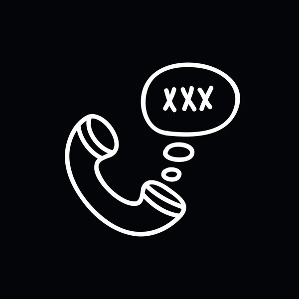 Telefon Sex Doodle Symbol Vektorzeilenillustration — Stockvektor