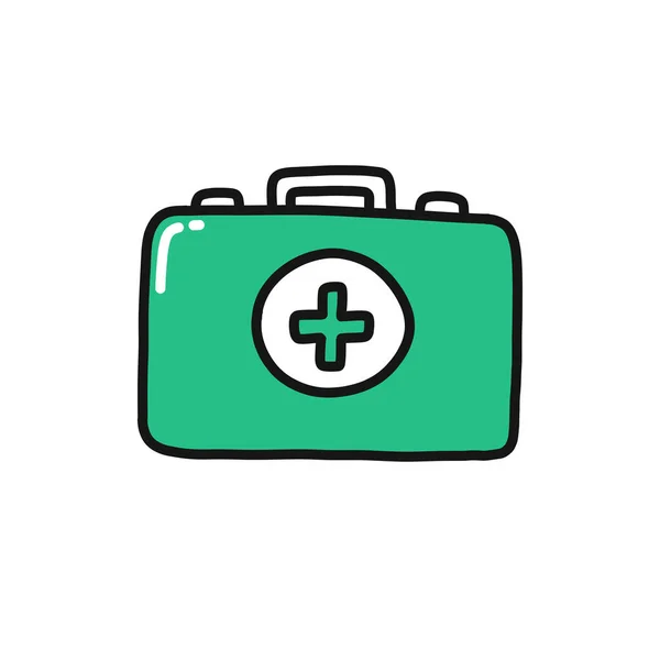 Medical Case Doodle Icon Vector Color Illustration — Stock Vector