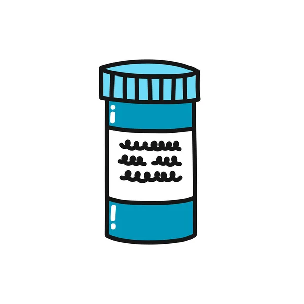 Pills Doodle Icon Vector Color Illustration — Stock Vector