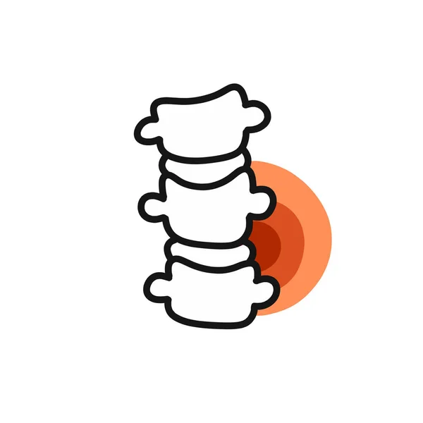 Vertebral pain doodle icon, vector color illustration — Stock Illustration Vertebral Pain Doodle Icon Vector Color Illustration Stock Illustration