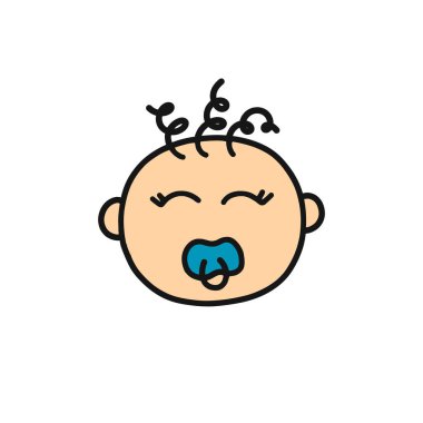 bebek karalama simgesi, vektör rengi çizimi