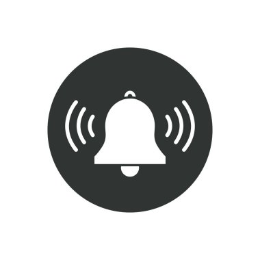 Çan çizgisi simgesi, vektör basit illüstrasyon