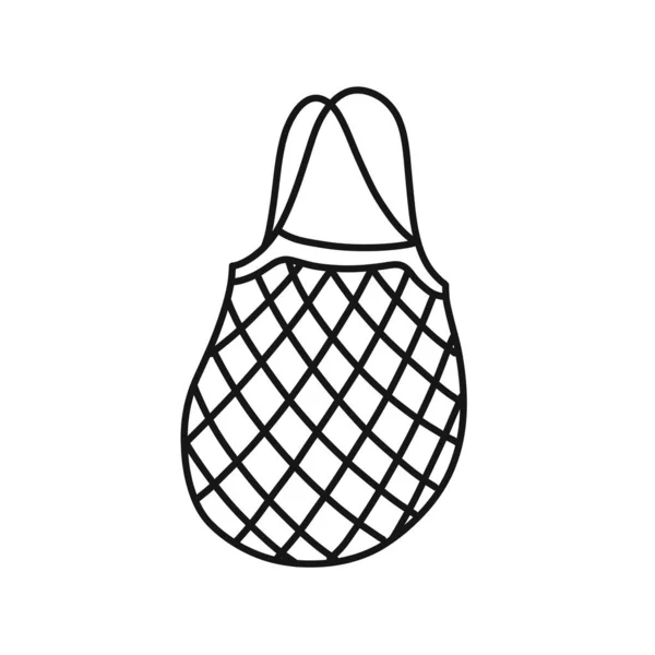 Net Bag Icona Doodle Illustrazione Della Linea Vettoriale — Vettoriale Stock