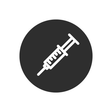 Şırınga çizgi simgesi, vektör basit illüstrasyon