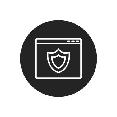 tarayıcı koruma kalkanı simgesi, vektör basit illüstrasyon