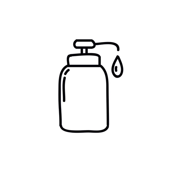 Alcohol Gel Hand Sanitizer Flat Icon Vector Line Illustration — 스톡 벡터