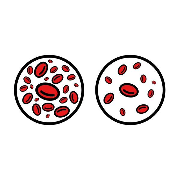 Red Blood Cells Anemia Doodle Icon Vector Color Illustration — Stock Vector