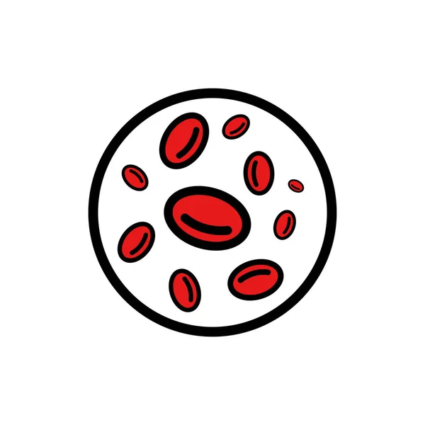 Red Blood Cells Anemia Doodle Icon Vector Color Illustration — Stock Vector