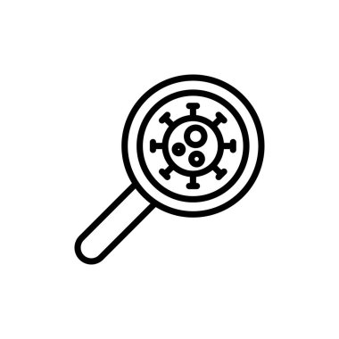 Virüs tespit laboratuvarı simgesi, vektör basit illüstrasyon