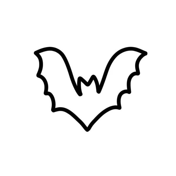 Ícone Doodle Morcego Ilustração Linha Vetorial — Vetor de Stock