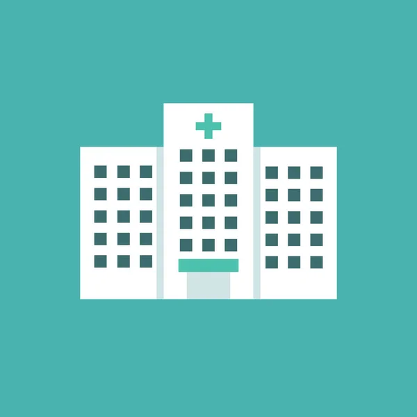 Hospital Icono Plano Ilustración Color Vectorial — Vector de stock