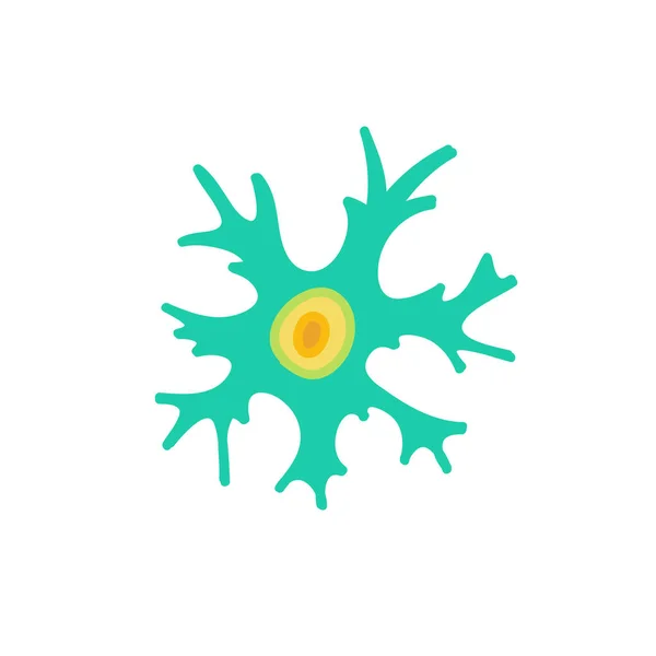 Neuron Doodle Symbol Vektorfarbabbildung — Stockvektor