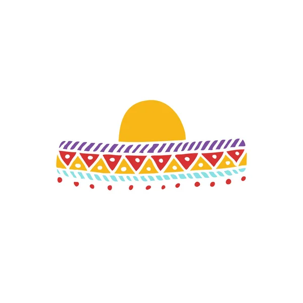 Sombrero Doodle Color Icon Color Illustration — Stock Vector