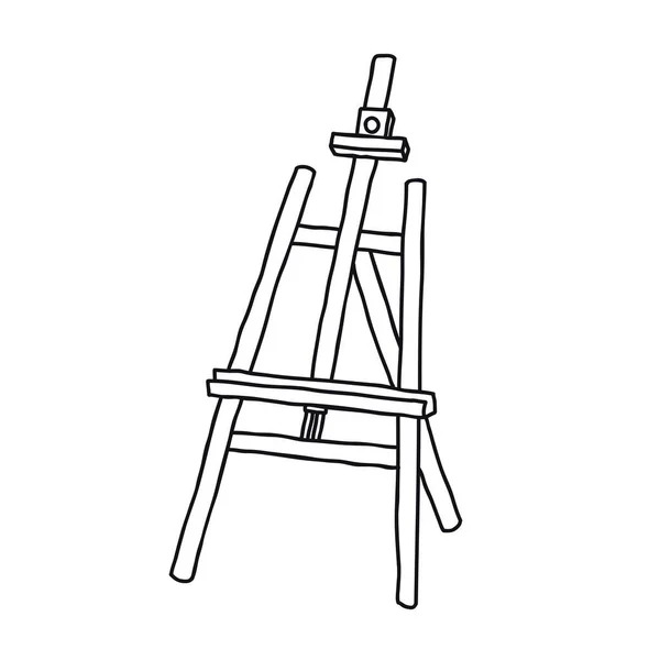 Staffelei Doodle Symbol Farbige Illustration — Stockvektor