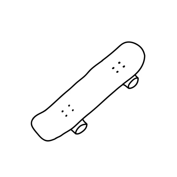 Skateboard Doodle Symbol Farbige Illustration — Stockvektor