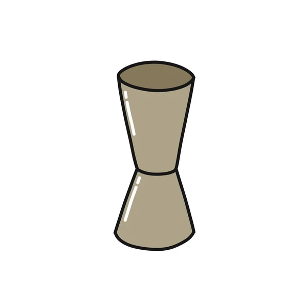 Bar Measuring Cup Doodle Icon Vector Color Illustration — Stock Vector