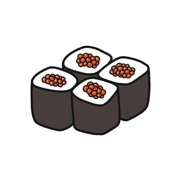 Sushi Doodle Icon Ilustração Cor Vetorial — Vetor de Stock