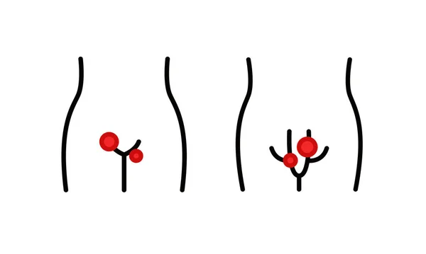 genital uçuk çizgisi simgesi, vektör rengi çizimi