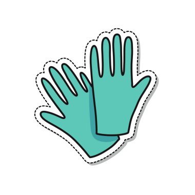 Tıbbi eldivenler karalama simgesi, vektör rengi çizimi