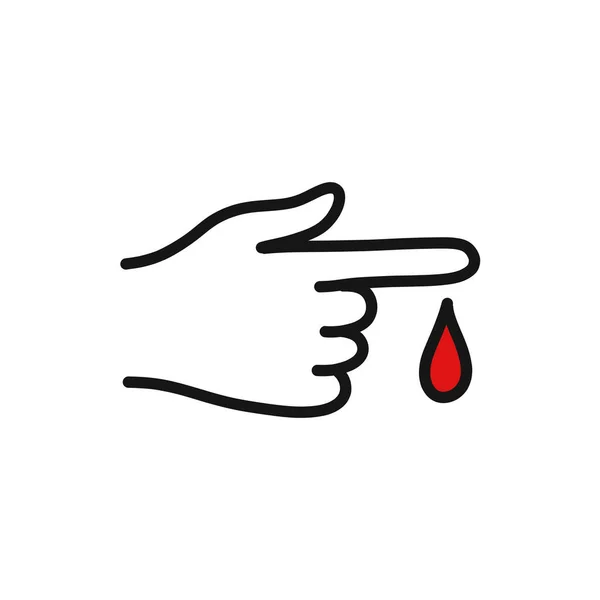 Finger Bluten Doodle Symbol Vektor Farbige Illustration — Stockvektor