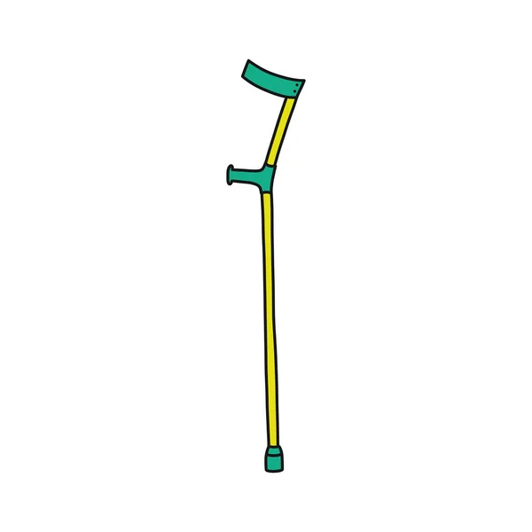 Crutches Doodle Icon Vector Color Illustration — Stock Vector