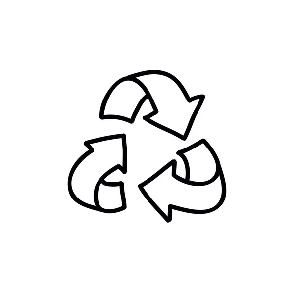 Ícone Doodle Símbolo Reciclagem Ilustração Cor Vetorial — Vetor de Stock