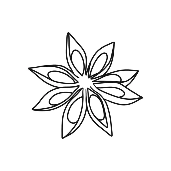 Star Anise Doodle Icon Vector Color Illustration — 스톡 벡터