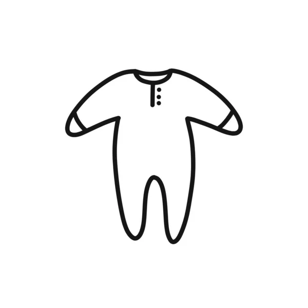 Baby Clothes Doodle Icon Vector Line Illustration — Stock Vector