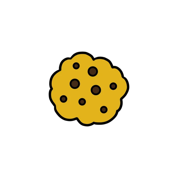 Biscuits Aux Pépites Chocolat Icône Doodle Illustration Vectorielle Couleur — Image vectorielle