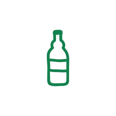 bira şişesi karalama simgesi, vektör rengi çizimi