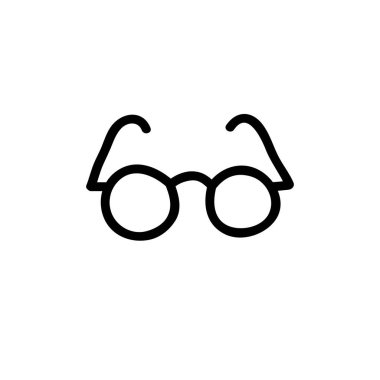 Gözlük karalama simgesi, vektör rengi çizimi