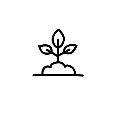 bitki karalama simgesi, vektör rengi çizimi