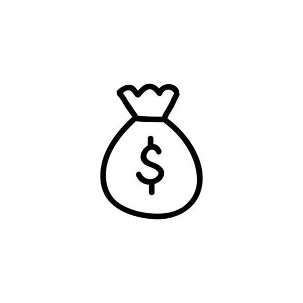 Εικονίδιο Doodle Τσάντα Χρήματα Διανυσματική Έγχρωμη Απεικόνιση — Διανυσματικό Αρχείο
