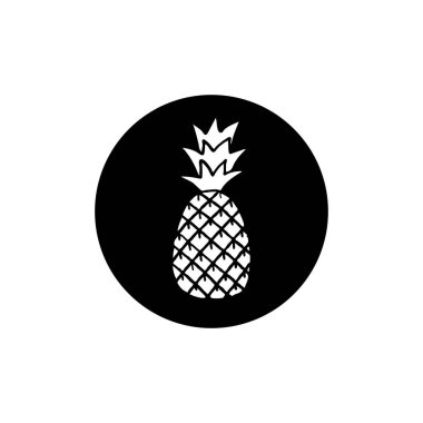 ananas karalama simgesi, vektör renk çizimi