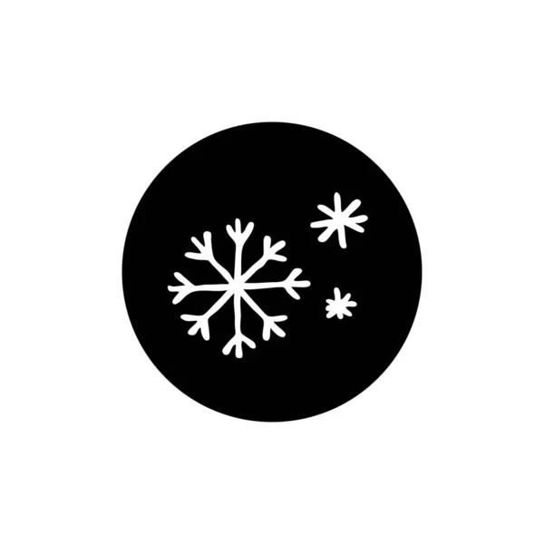 Sneeuwvlok Doodle Icoon Vector Kleur Illustratie — Stockvector