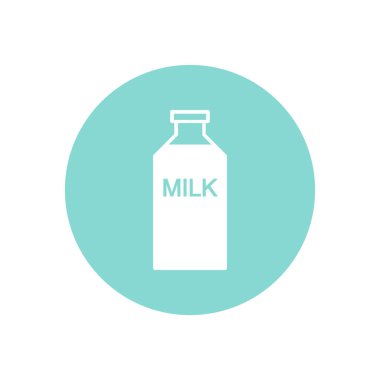 Süt ikonu buşonu, vektör rengi çizimi